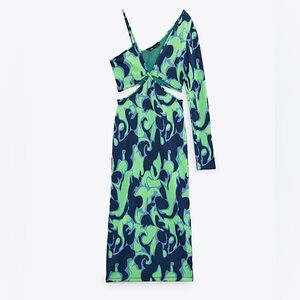 ZARA CUT OUT JACQUARD DRESS